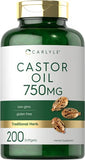 CARLYLE Castor Oil 200 Softgel Pills | Non-GMO Gluten 750mg