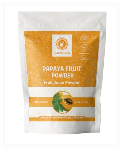 Papaya Fruit Powder 227g | 100% Natural Papaya Powder 8 oz for Juices, Smoothies, Milk Shakes, Fruit Salads | Free from Preservatives, Artificial Colors, | Vegan, Gluten-Free