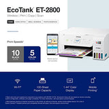 Epson EcoTank ET-2800 Wireless Color All-in-One Cartridge-Free Supertank Printer with Scan and Copy â€“ The Ideal Basic Home Printer - White, Medium