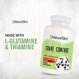 NaturalSlim Crave Control Appetite and Craving Suppressant Supplement - Natural Hunger Suppressant with L glutamine & Thiamine B Complex for Energy & Metabolism Booster - 180 Capsules