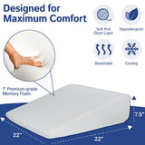 Bed Wedge Pillow With Memory Foam Top 7.5in - Ideal For Comfortable, Restful Sleeping - Wedge Pillow Neck & Back Pain Relief, Acid Reflux, Snoring, Heartburn, Allergies - Versatile & Washable Cover