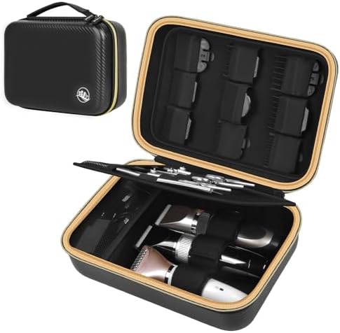 Boobowl Barber Accessories Bag for Clippers and Supplies, Mens Hair Trimmers Box, Portable Clipper Storage Holder for Hair Cutting, Guard Grooming Kit and Barbers Supplies (Bag Only)-Dark Black