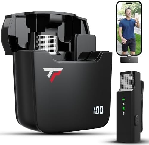 Wireless Lavalier Microphone for iPhone and All Devices - Single 2.4Ghz Mic, Audio w/Noise Canceling - Long Range Up to 175ft - Easy to Use for Video Recording, Podcast