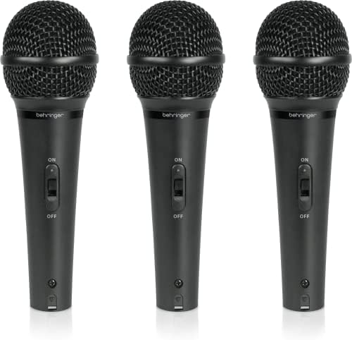 Behringer ULTRAVOICE XM1800S Dynamic Handheld Microphone, 3 Pack