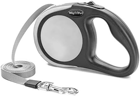 Heavy Duty Retractable Dog Leash-16ft Strong & Durable Walking Leash for S to L Dogs up to 45/115 lbs, Upgraded Lock System, Non Slip Grip, Tangle Free (Medium-Large Sized Dogs, Grey)