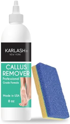 Karlash Callus Remover Gel for Feet and Foot Pumice Stone Scrubber Kit Remove Hard Skins Heels and Tough Callouses from feet Quickly and Effortless 8 Ounce