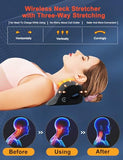 Wireless Heated Neck Stretcher for Pain Relief, Portable Cordless Neck Shoulder Cervical Traction Device with Graphene Heating Pad No Smell Magnetic Therapy Case Relaxer for TMJ Migraine Spine Alignme