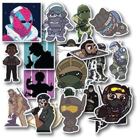 Stickers Pack Rainbow Aesthetic Six Vinyl Siege Colorful Waterproof for Water Bottle Laptop Bumper Car Bike Luggage Guitar Skateboard (2 inch)