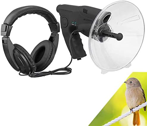 Parabolic Microphone Monocular, Listening Kit with Parabolic Dish, 8 X 20mm Monocular Birds Listening Telescope, for Long Range Listening Device Up Monocular Sound