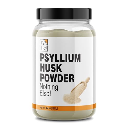 It's Just! - Psyllium Husk Powder, Easy Mixing Dietary Fiber, Cleanse Your Digestive System, Finely Ground Powder, Ideal for Keto Baking, Non-GMO (4 Pound (Pack of 1), Natural/No Added Flavor)