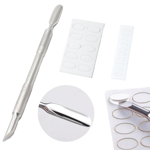 Pre-treatment Cuticle Pusher, Russian Prep Nail Pushers, Dual Ended Cuticle Remover with 100/180 Grit Sandpaper Sheets, Nail Care for Manicure Pedicure Nail Art