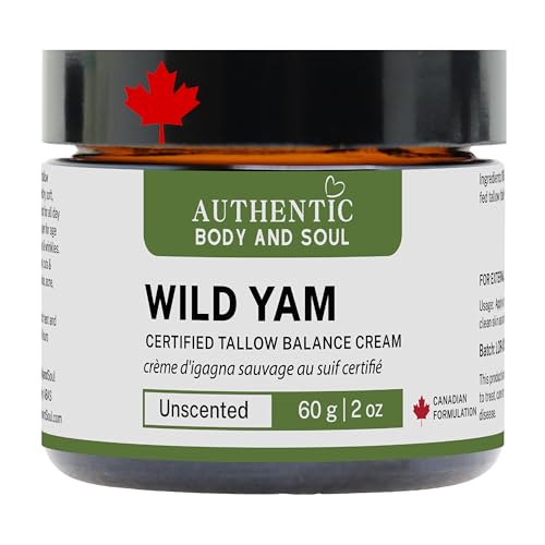 Organic Wild Yam Cream - Unscented: Authentic Wild Yam Cream with Certified Organic Tallow, Botanicals Hormone Balance for Women, PMS, Menopause, Certified Grass-Fed by AGW (Wild Yam Tallow UNS2)