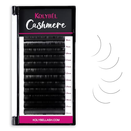 Cashmere Eyelash Extensions 0.05 B Curl 8-16mm Premium Lash Extensions, Silk Volume & Classic Lashes Soft Matte Dark Professional Eyelashes Extension Salon Use(cashmere,0.05-B-8-16mm)