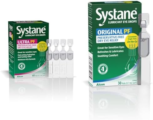 Systane Ultra Eye Drops, 60 Count Long Lasting Eye Drops Vials, 30 Count Bundle