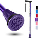 REHAND Walking Cane - Foldable, Adjustable, Collapsible Walking Canes for Men & Women, Heavy Duty All Terrain Tip, with Travel Bag | Walking Sticks for Seniors & Adults (Romance Purple)