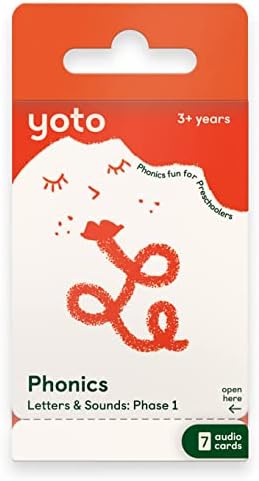 Yoto Phonics: Letters & Sounds: Phase 1 – Kids 7 Audio Cards for Use with Player & Mini All-in-1 Audio Device, Educational Screen-Free Listening with Fun Interactive Learning Activities, Ages 3+