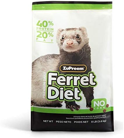 ZuPreem Premium Daily Ferret Food, 8 lb - Made in USA, Complete Nutrition Diet, Highly Digestible, No Corn