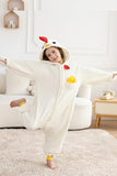 DELEY Unisex One Piece Animal Kids White Chicken Onesie, Animal Pajamas Halloween Cosplay Costume for Women and Mens Parent-Child Sleepwear