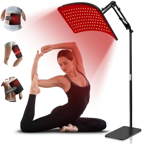 Red Light Therapy for Body, Infrared Light Therapy Lamp with Stand Portable 660nm 850nm Red Light Therapy for Face Back Home Heating Red Light Therapy Wrap Belt Gift for Women Men