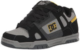 DC Men's Stag Low Top Skate Shoe, Grey/Black/Yellow, 8.5