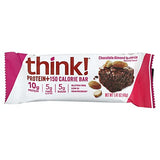 think! (thinkThin) Protein+ 150 Calorie Bars - Chocolate Almond Brownie, 10g Protein, 5g Sugar, No Artificial Sweeteners, Gluten Free, GMO Free*, 1.4 oz bar (10 Count - Packaging May Vary)