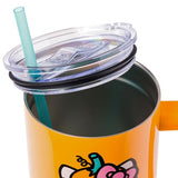 Silver Buffalo Sanrio Hello Kitty Halloween Jack-O-Lantern Stainless Steel Tumbler with Handle and Straw, Fits in Standard Cup Holder, 40 Ounces