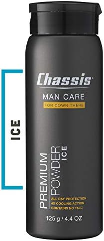 Chassis Ice Premium Body Powder for Men, Whole Body Deodorant, Odor-Absorbent, Talc-Free Anti-Chafing Powder for Groin & Sensitive Skin, Friction Defense & Odor Control, Original Fresh Scent