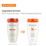 Kerastase Nutritive Bain Satin Shampoo | Gently Cleanses & Replenishes Moisture for Soft, Shiny Hair | With Plant-Based Proteins & Niacinamide | For Fine to Medium Dry Hair