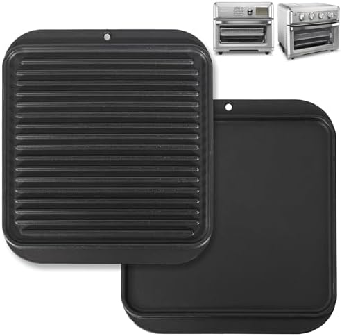 KEESHA Toaster Oven Tray for Cuisinart Air Fryer Tray Replacement, Premium Cast Iron Air Fryer Pans for Cuisinart TOA-060 and TOA-065