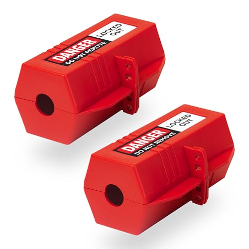 TRADESAFE Lockout Tagout Electric Plug Lock - 220 Volt Plug Locks for Electrical Plugs, Power Plug Lock, 6-1/2 x 3 inches, Large Plug Lockout Devices, 2 Pack