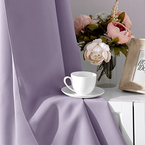 HOMEIDEAS Lilac Blackout Curtains for Bedroom 52 X 84 Inch Length 2 Panels Set Room Darkening Bedroom Curtains, Soundproof Thermal Grommet Window Curtains for Living Room for Christmas