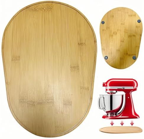 Bamboo Mixer Slider Mat for Kitchenaid 6-8 Qt Stand Mixer,Kitchen Appliance Slider Mat, KitchenAid Mixer Accessories, Mixer Appliance Moving Tray For KitchenAid, Countertop Mixer Mover Slider Board