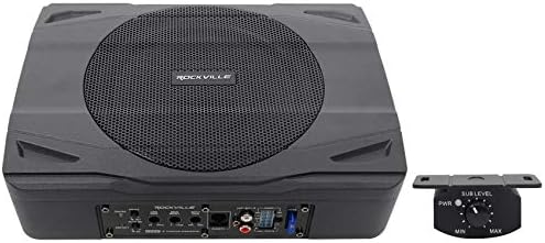 Rockville SS8P 400w 8" Slim Under-Seat Active Powered Car/Truck Subwoofer Sub,Black