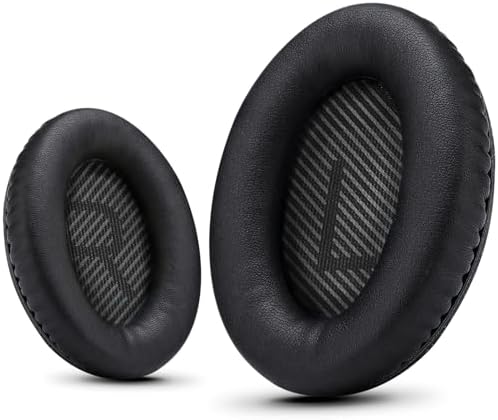 Premium Ear Pad Replacement for Bose Headphones Earpads, Compatible with Bose QuietComfort 35 ii /QC35 /QC25 /QC2 /QC15 /Ae2 /Ae2i /Ae2w /SoundTrue & SoundLink, by Krone Kalpasmos – Classic Black