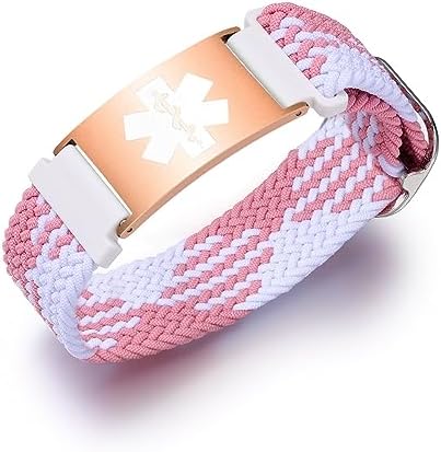 Personalized Sport Medical Alert Bracelets for Women Men - Custom Medical ID Bracelets with Free Engraving - Hook and Loop/Elastic/Stainless Steel/Silicone Watch Wristband Emergency Bracelet