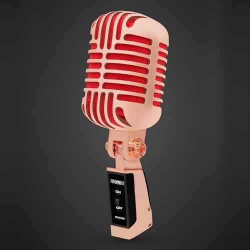 5Core Classic Retro Microphone Dynamic Metal Body Old Vintage Style Unidirectional Cardioid Mic w XLR Input Universal Stand Compatible RTRO MIC Copper