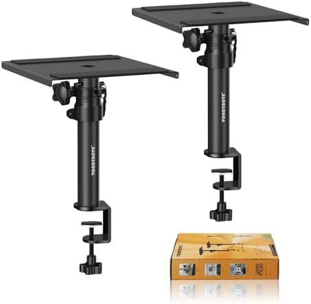 Set of 2 Desktop Clamp Speaker Stands Short Studio Monitor Stands Height Adjustable