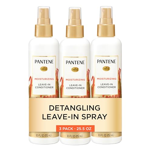 Pantene Conditioning Detangler Spray, Pro-V Repair & Protect, Nutrient Boost for Damaged Hair, Antioxidant Enriched, Leave-In Conditioner, Smooth & Shine, Sulfate-Free, 8.5 Fl Oz, 3 Pack