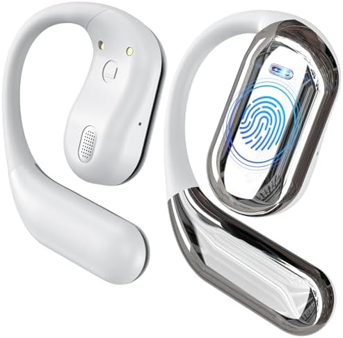 EUQQ Open Ear Bluetooth 5.4 Headphones, Wireless Earbuds Sport Over Earphones Built-in Mic with Ear Hooks 50H Playtime Ear Buds LED Display Charging Case