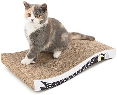Cat Scratcher, Heavy Duty Scratch Pad, Durable Corrugated Cardboard Scratching Board for Indoor Cats, Double-Sided Usability, Recyclable, with Catnip