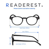 Readerest Round Blue Light Blocking Reading Glasses (Black, 1.25 Magnification) Computer Glasses, fashionable for men and women, Anti Glare, Anti Eyestrain, UV protection