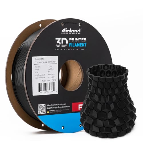 INLAND Micro Center PLA+ 3D Printing Filament 1.75mm - PLA Plus 3D Printer Filament - PLA Pro Dimensional Accuracy +/- 0.03 mm - 1kg Cardboard Spool (2.2 lbs) (1 Pack Black, 1.75mm)