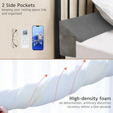 Vekkia New Bed Wedge Pillow for Headboard Gap/Headboard Pillow/Mattress Gap Filler/Bed Gap Filler,Close Gap (0-5") Between Mattress and Headboard,Bed Without Headboard,Stop Losing Pillows(Queen)