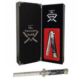 Stainless Steel Switchblade Foldable Comb (Black) - Push Button - Mr Sweeney Todd Flick Comb/Display Box