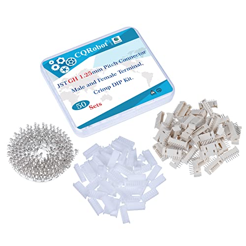 JST GH 1.25 mm Pitch 8-Pin Electronic Computer Connector IC Male Plugs, Female Sockets Housing and T-Shaped Crimp Terminal Kit. 50 Sets/500 Pieces Wire-to-Board Adapter Cable Assembly.