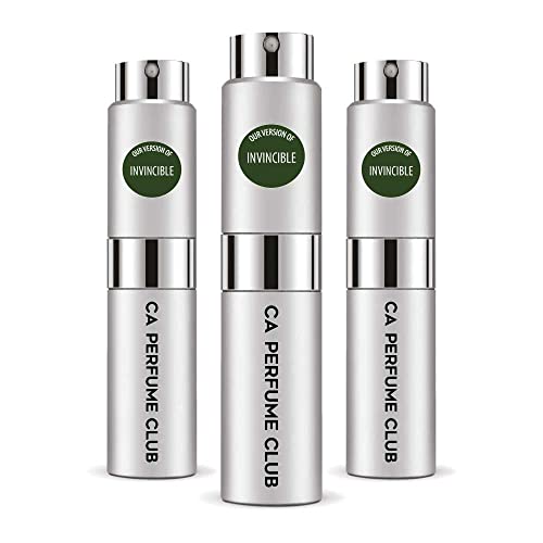 CA Perfume Impression of Paco R. Invincible For Men Replica Version Fragrance Dupes Concentrated Long Lasting Eau de Parfum Spray Refillable Atomizer Bottle 0.27 Fl Oz-X3