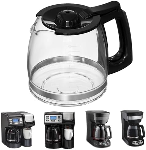 12-Cup Replacement Coffee Carafe Compatible with Hamilton Beach Coffee maker Pot 49902, 49915, 49905C, CM4309, 49317, 49467, 49611, 49904, 49934, 46230, 46290, 46293, 46294, 46299