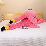 XQEYNT 63" Flamingo Stuffed Animal Plush Pillow Giant Stuffed Animal Plush Doll Pink Flamingo Plush Toys for Kids Birthday Christmas Decoration Gifts（Pink）