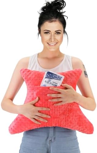 Hysterectomy Pillow with Pocket, Hysterectomy Recovery Abdominal Pillow, Post Surgery Pillow for Abdomen, C-Section Recovery Pillow, Mastectomy, Tummy Tuck, Hernia, Abdominal Surgery Must Haves