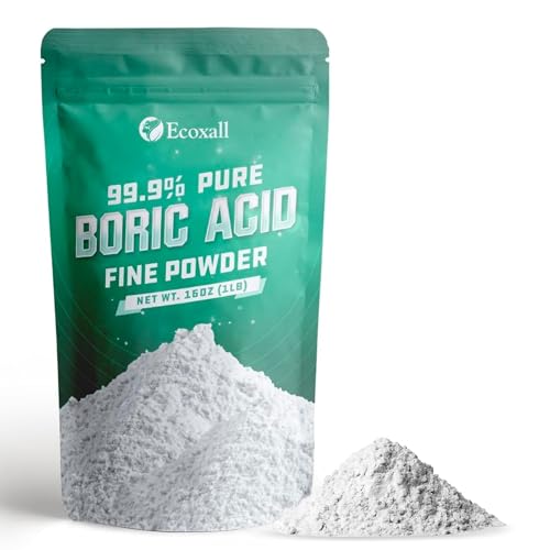 Boric Acid Fine Powder - 1 Pound - 99.9% Pure Fine Powder - Highly Effective Multipurpose Cleaner - Used as a Kitchen Cleaner, Laundry Stain Remover and Deodorizer - Industrial Grade Strength